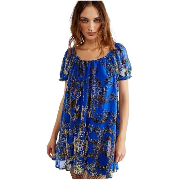 Free People Dresses & Skirts - Free People Size XS Dress Sheer Lined Babydoll Sundress Brunch Summer Mini